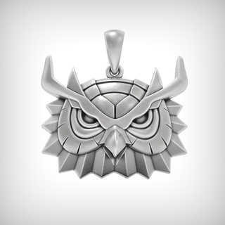 pendant p089 jewelry gold silver 3dmodel 3dprinting rhinoceros zbrush witcher owl school 3d print model - Mito3D