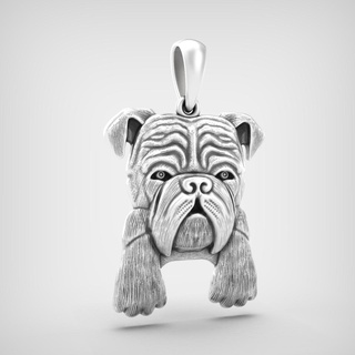 pendant p095 jewelry gold silver 3dmodel 3dprinting rhinoceros zbrush bulldog 3d print model - Mito3D