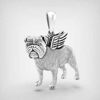pendant p096 jewelry gold silver 3dmodel 3dprinting rhinoceros zbrush bulldog 3d print model - Mito3D
