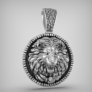 pendant p108 jewelry gold silver 3dmodel 3dprinting rhinoceros zbrush lion 3d print model - Mito3D
