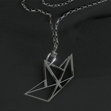 pingente barco de papel jóias tendência colar origami 3d print model - Mito3D