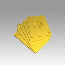 pendentif carte à jouer bijoux vêtements caractère le poker cartes pendentifs joyau or 3d print model - Mito3D