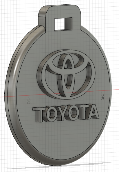 pendentif porte cl Toyota clé bague ornement voiture 3D print model - Mito3D