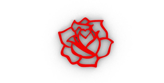 pendant rose decoration decor 2d interior design emblem wall logo art still flower keychain three hearts earrings love saintvalentine 3d print model - Mito3D