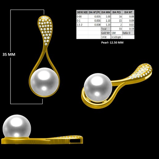 pendant set earing jewelry 3D print model - Mito3D