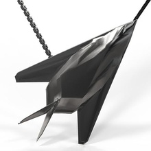 pendentif f117 en acier noir mat bijoux armée de terre avion l'aviation 3d print model - Mito3D