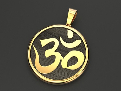 pendant symbol omkara devanagari om mantra hinduism buddhism jainism sikhism jewelry print 3dprinted jewellery printable jewel gold prototyping silver pendants 3d print model - Mito3D