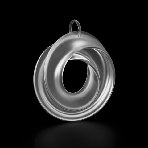 pendant twisted jewelry art unique 3dprint 3dprinting 3dmodel mathematics jewellry 3dpendant mix 3D print model - Mito3D