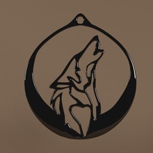 pendant wolf jewelry while necklace collar design 3d print model - Mito3D