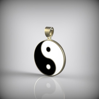 pendentif yin yang bijoutier or argent fleurs amulette 3d print model - Mito3D