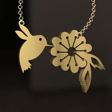 pendant jewelry gold polen nature flower bean 3d print model - Mito3D
