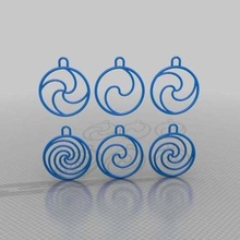 pendants spiral 2x 3x 4x 05 & 1 turns fashion 3d print model - Mito3D