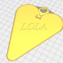 pendentif coeur Lola Mode Collier Herz Schlüssel Ring Halskette Anhänger Porte cl 3d print model - Mito3D