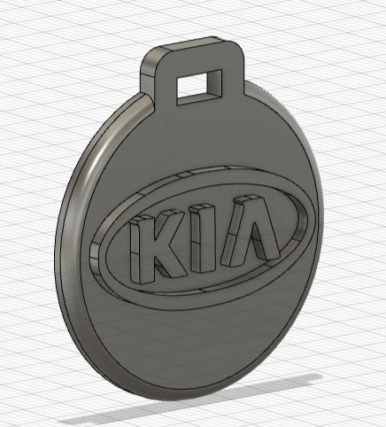 pendentif porte cl kia clé bague ornement 3D print model - Mito3D