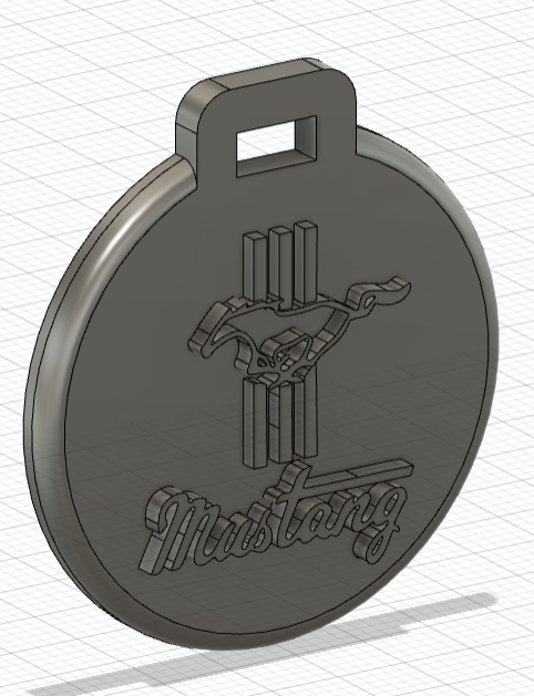 pendentif porte cl mustang clé bague ornement gué cheval 3D print model - Mito3D