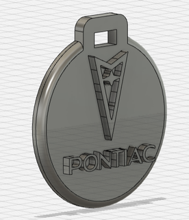 pendentif porte cl Pontiac clé bague ornement bijoux voiture 3d print model - Mito3D