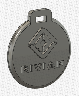 pendentif porte cl rivian key ring ornement Jewelry clé voiture car 3d print model - Mito3D