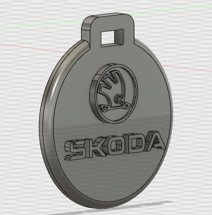 pendiente porte cl skoda llave anillo ornamento 3D print model - Mito3D
