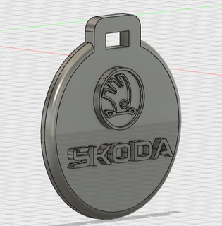 pendentif porte cl skoda skoda key ring ornement  3d print model - Mito3D