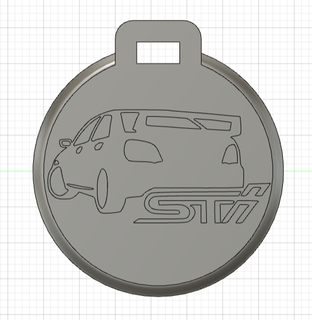 pendentif porte cl subaru wrx sti chave anel enfeite joalheria cle voiture carro 3d print model - Mito3D
