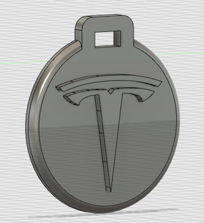 pendentif Porte cl Tesla 2 2key Ring Ornament 3d print model - Mito3D