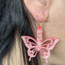 pendienes mariposa butterfly earrings art pendants fashion original design accessory complement yxzcube 3d print model - Mito3D