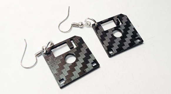 pending diskette diskette pending earrings jewel  3d print model - Mito3D