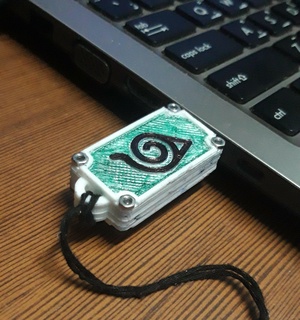 pendrive musical case guitar music soul key pen-drive art sharingan konoha naruto 3d print model - Mito3D