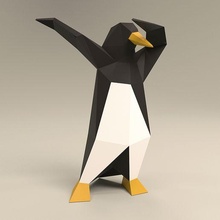 manchot art lowpolypenguinmodèle pingouin papier 3dmodelforpapekura 3d print model - Mito3D