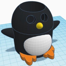 Pinguin Kunst Pflanzer Bleistift Halter Unterstützung Pflanze Topf Blumentopf 3d print model - Mito3D
