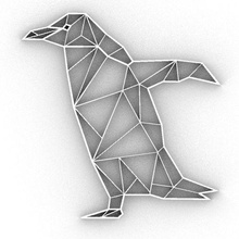 penguen dekorasyon dekor 2d iç tasarım Sanat inek anahtarlık amblem kolye logo aksesuar geometrik hayvan kuş 3d print model - Mito3D