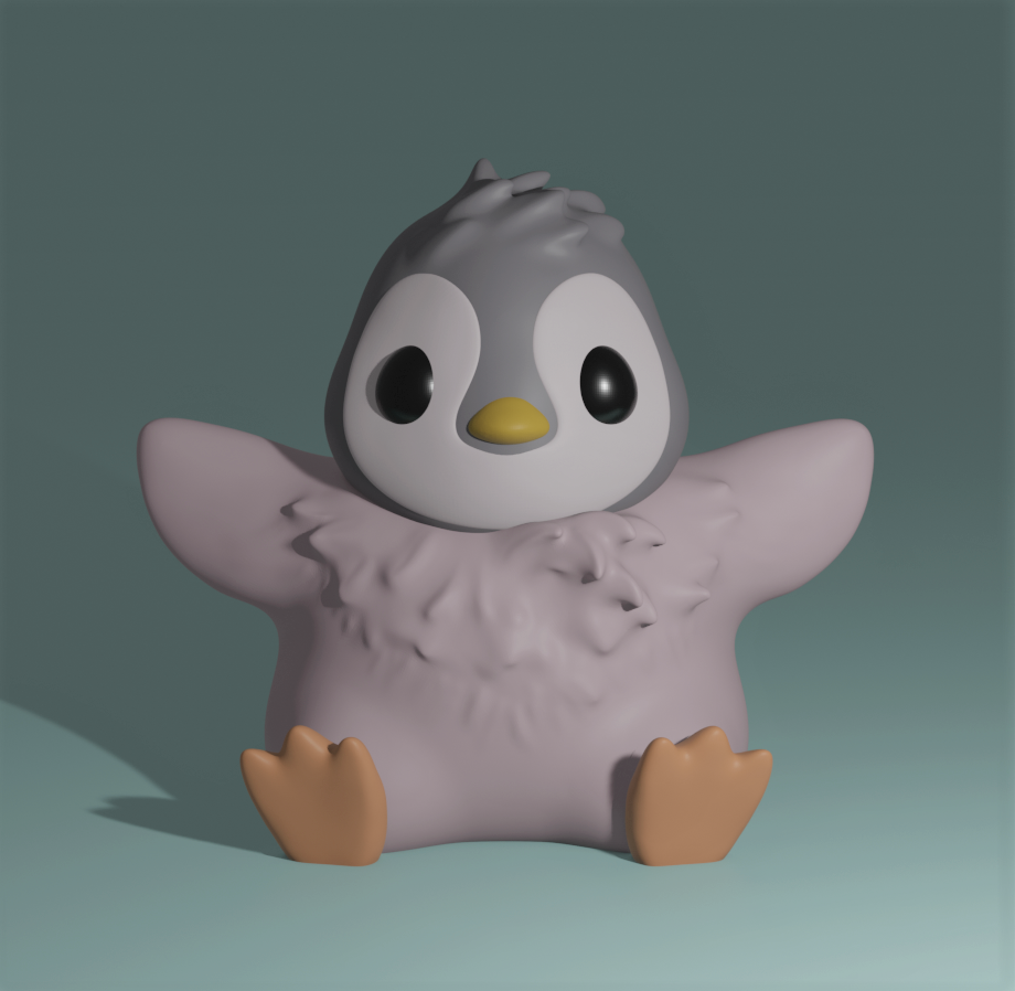 pingüino lindo juguete bebé 3D print model - Mito3D
