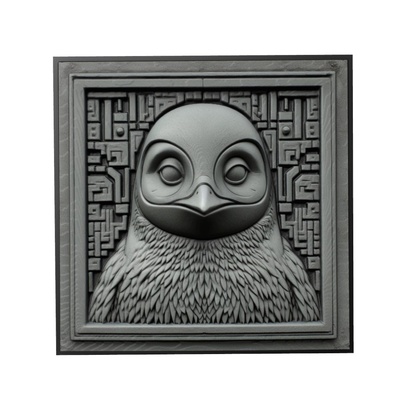 pinguin tier linderung kunst tiere yeggi mito3d büste google anhänger medaillon animal relief wall art mauer 3d print model - Mito3D