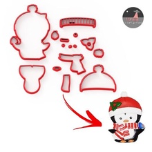 penguin christmas fondant cookie cutter clay cookies xmax xmas santa claus potato noel snow tree candy oven bake cold porcelain cake among us sharp pastry shop narrow streets stl ginger 3d print model - Mito3D