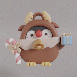 pingüino Navidad ornamento Arte lindo 3d print model - Mito3D