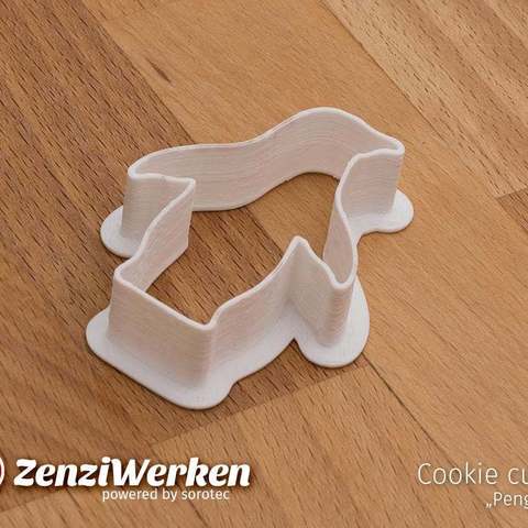pingüino del cortador de la galleta casa cocina comedor pinguin fusion 360 galletas cookiecutter 3D print model - Mito3D