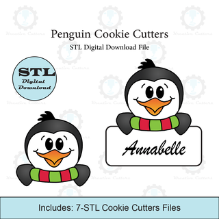 penguin cookie cutter set stl file Home cutters christmas 3d print model - Mito3D