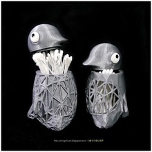 penguin cotton swab holder home meshmixer tinkercad voronoi 3d print model - Mito3D