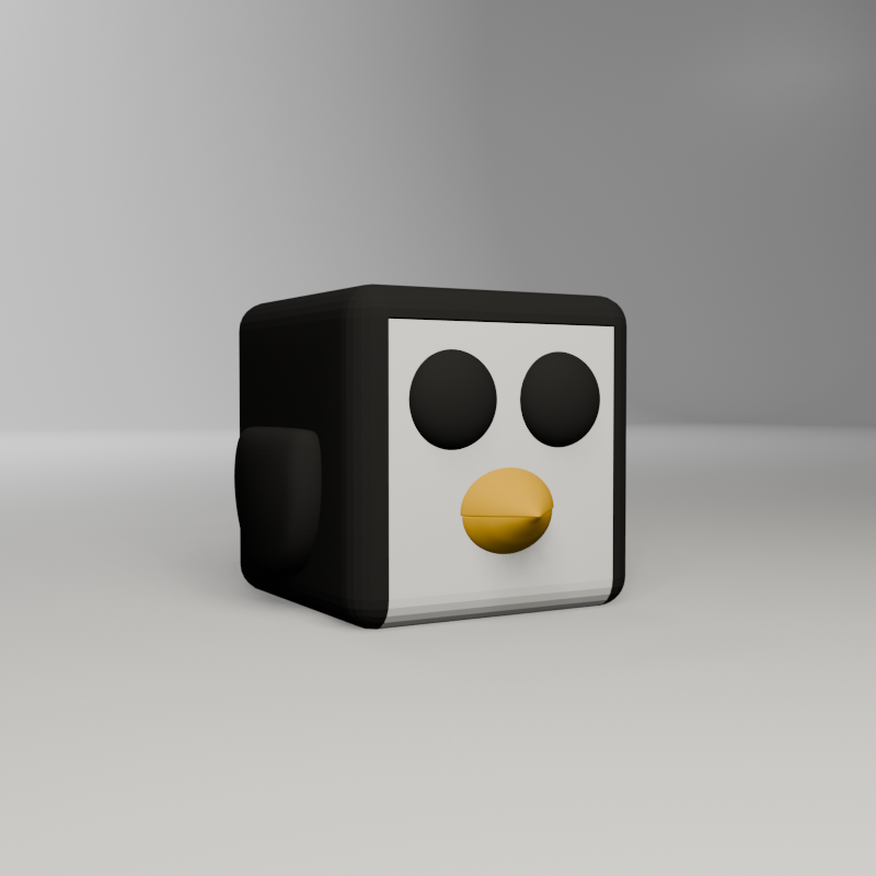penguin cube bee cuvo animal fun modern cubism minecraft sculpture decoration 3d toy collection collectibles 3D print model - Mito3D