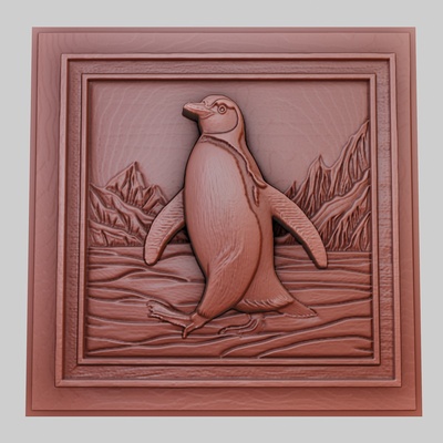 pinguino passeggiate on ghiaccio 3d stampante modello animale obj stl arte 3dmodel scultura fauna selvatica mammifero uccello rettile predatore erbivoro creatura marina natura stampabile sollievo yeggi mito3d 3d print model - Mito3D