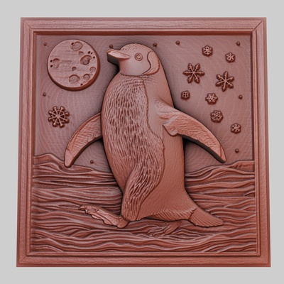 pinguino passeggiate on ghiaccio 3d stampante modello animale obj stl arte 3dmodel scultura fauna selvatica mammifero uccello rettile predatore erbivoro creatura marina natura stampabile sollievo yeggi mito3d 3d print model - Mito3D