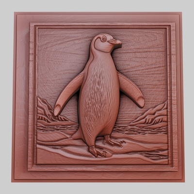 pinguino passeggiate on ghiaccio 3d stampante modello animale obj stl arte 3dmodel scultura fauna selvatica mammifero uccello rettile predatore erbivoro creatura marina natura stampabile sollievo yeggi mito3d 3d print model - Mito3D