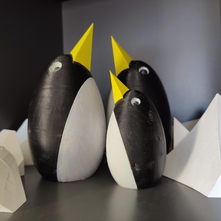 penguins penguin sculpture decoration bird ice animal art toy 3d print model - Mito3D
