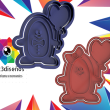 penguins valentine's day cutter hens cookie february saint valentin love pcx3designs 3d print model - Mito3D