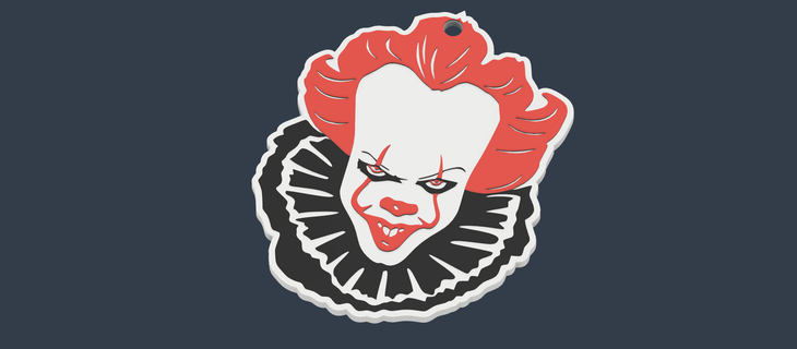 pennywise keychain clown damn 3d print model - Mito3D