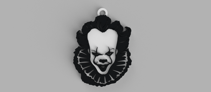 pennywise keychain - pendant earrings 3d print model - Mito3D