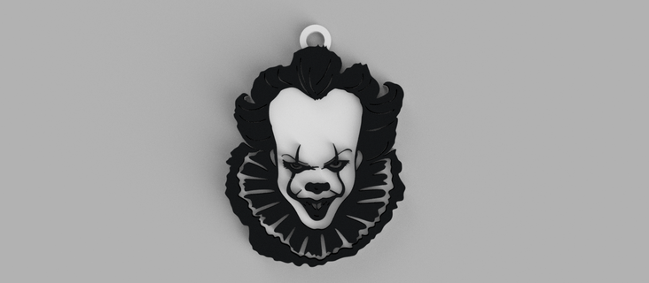 pennywise llavero colgante pendiente pendientes 3d print model - Mito3D