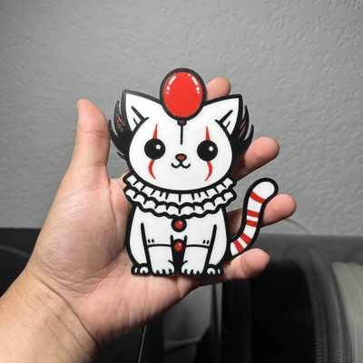 pennywise kitty kunst halloween katze 3d print model - Mito3D