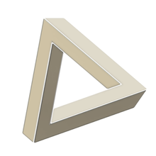 Penrose Triangle pièces art math 3d print model - Mito3D
