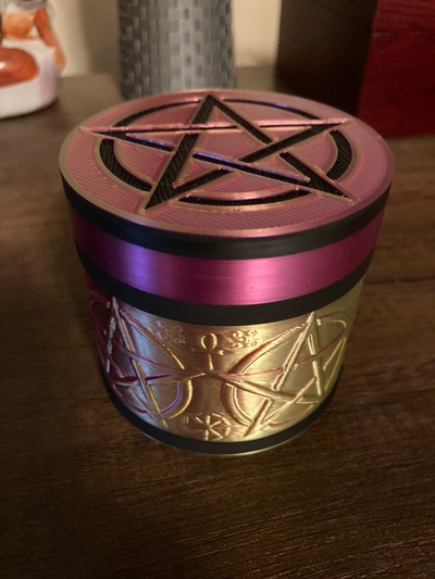 pentacle container v2 pentagram organizer goth witch pagan unique cute 3d print model - Mito3D